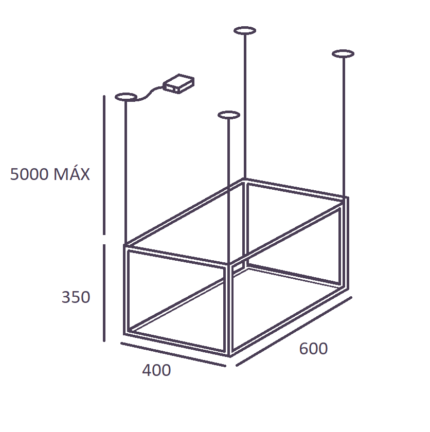 Cube-x Rectangular - Chorme Pendant