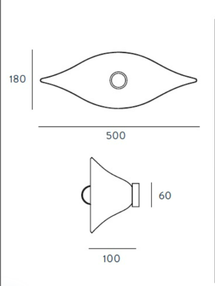 Eye wall lamp Gold with bulb