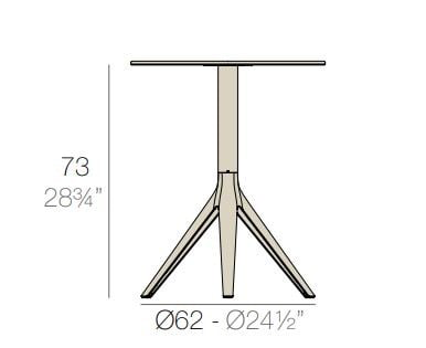 Mari-sol Square top Fold-able table - Ecru color