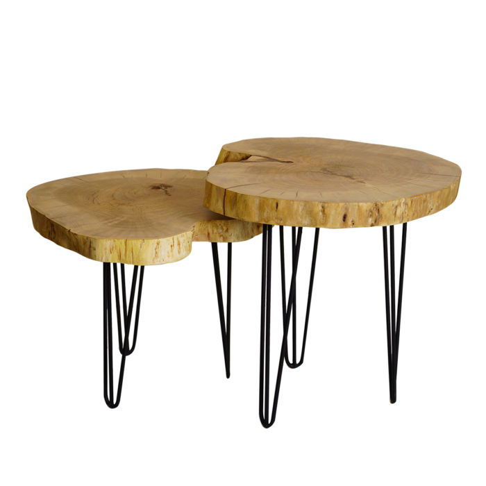 natural wood tables ( set of 2 )