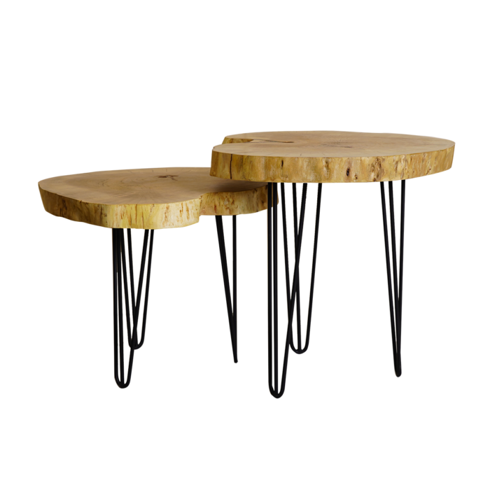 natural wood tables ( set of 2 )