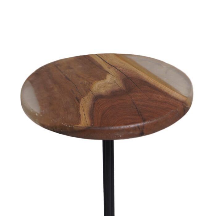 Side service table of natural wood