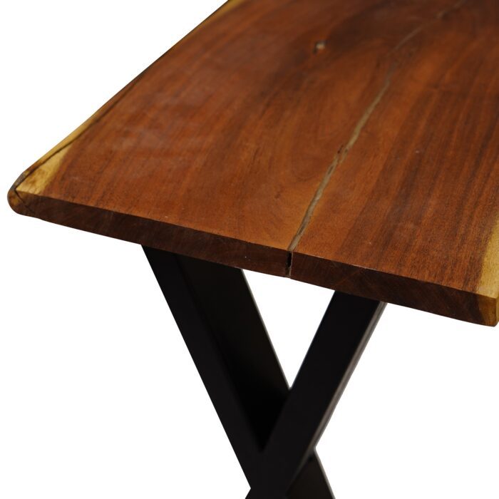 Side service table of natural wood