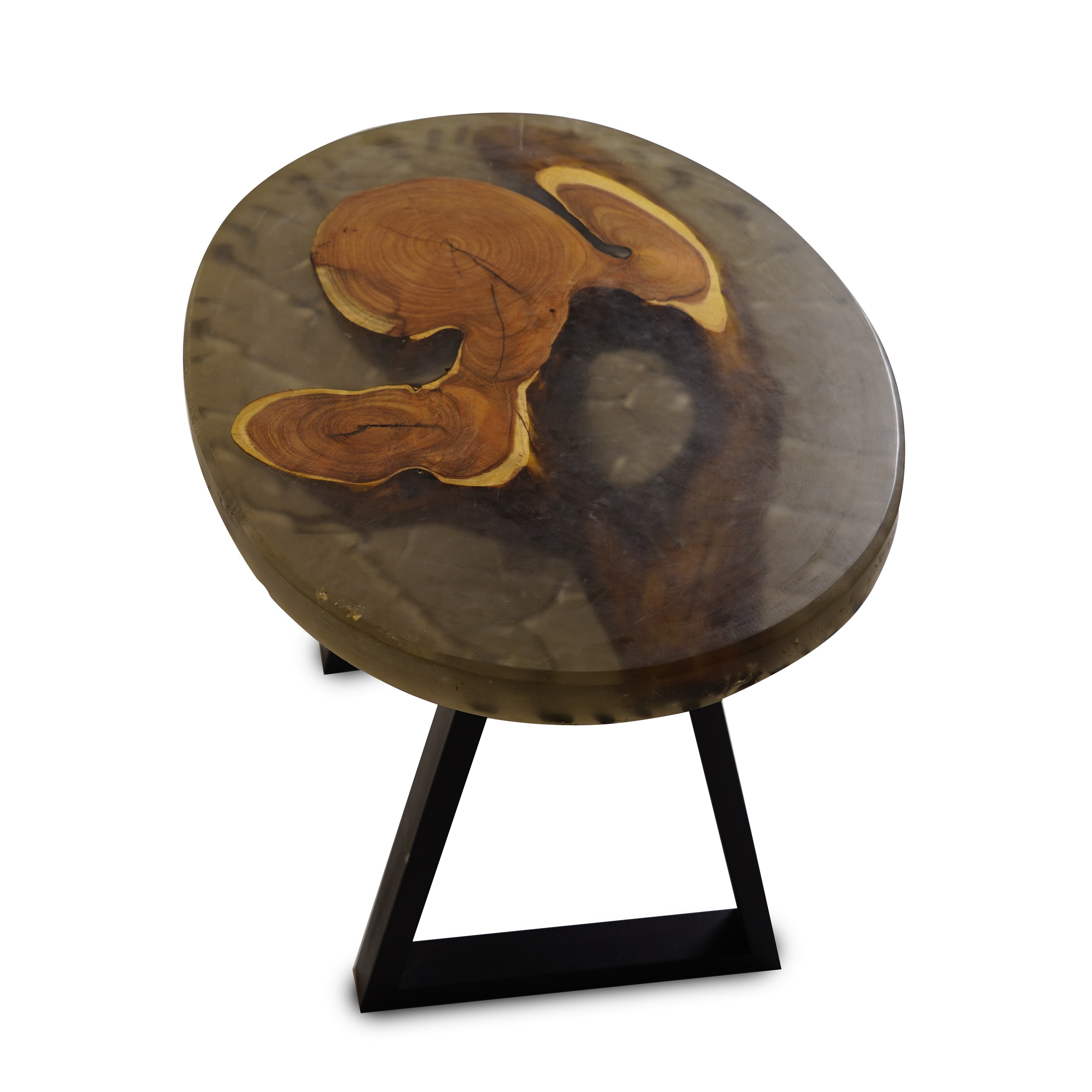 Side service table of natural wood