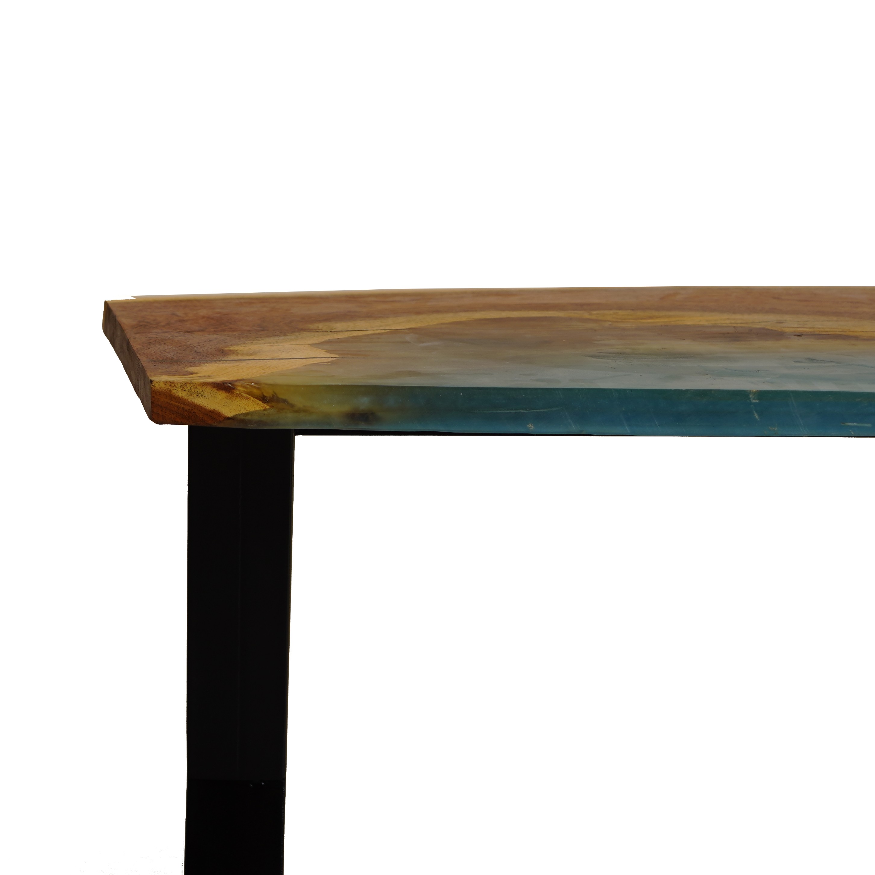 Side service table of natural wood