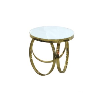 Side table gold stainless steel leg