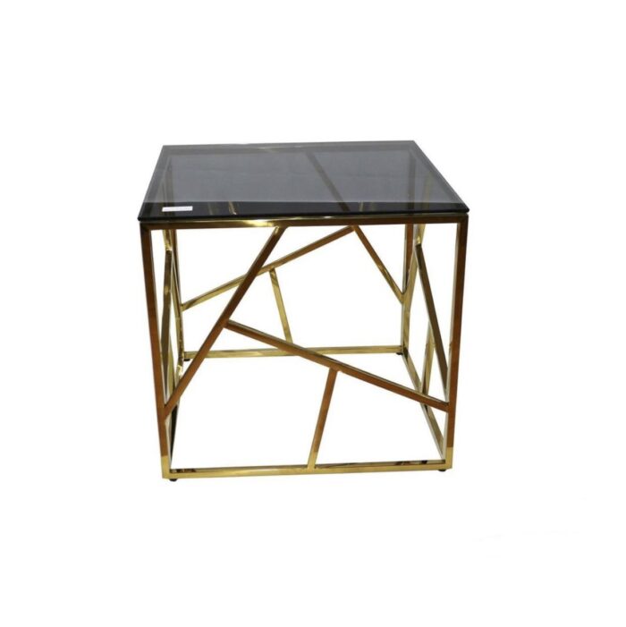 Side table gold stainless steel leg