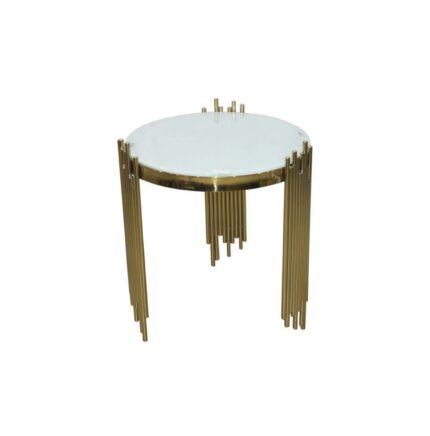 Side table gold stainless steel leg