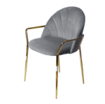 velvet chair with golden arm ( 3 color)