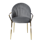 velvet chair with golden arm ( 3 color)