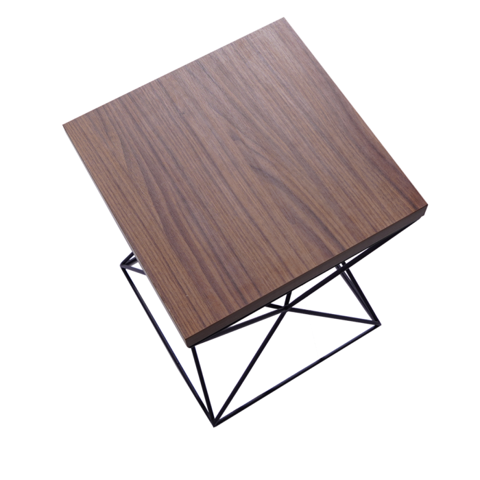 Side table with melamine wood -brown