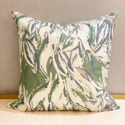 Abstract Leaves  Cushion Green