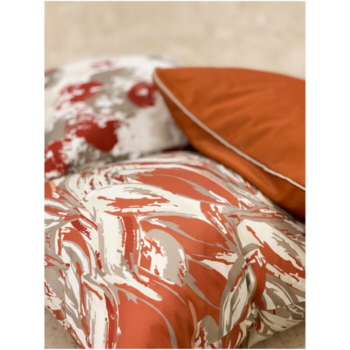 Abstract Leaves Cushion Orange