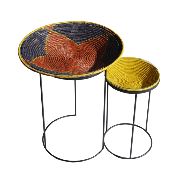 Basket Side Table - kashtat ( Set of 2)