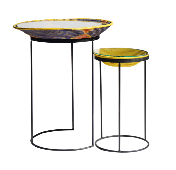 Basket Side Table - kashtat ( Set of 2)