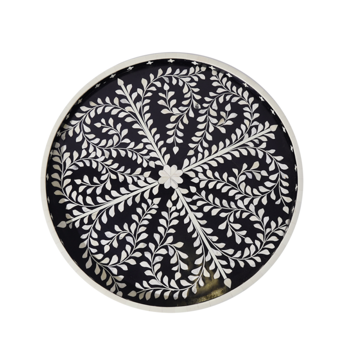 bone Inlay Tray - Black And White