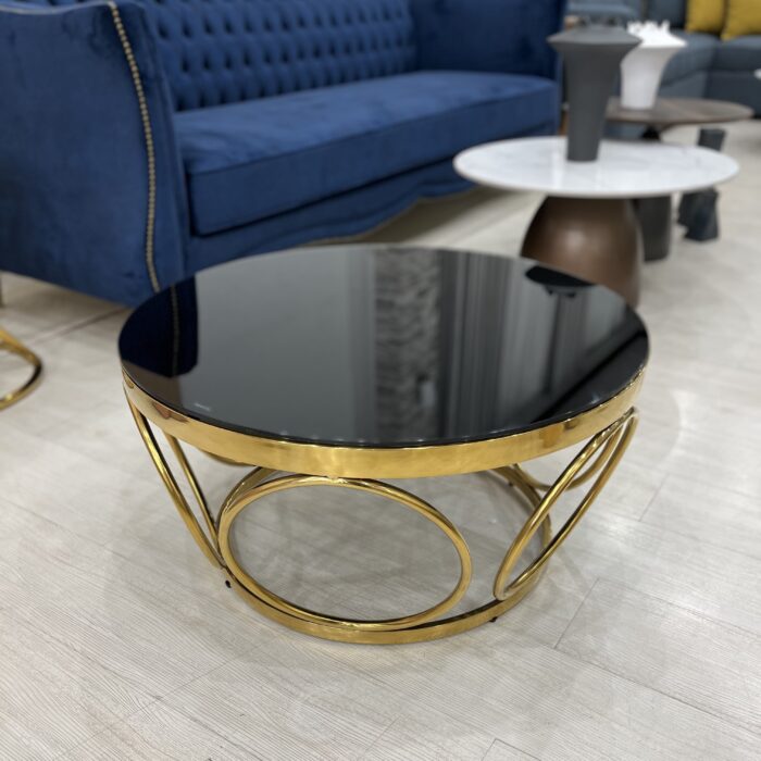 coffee table with black glass