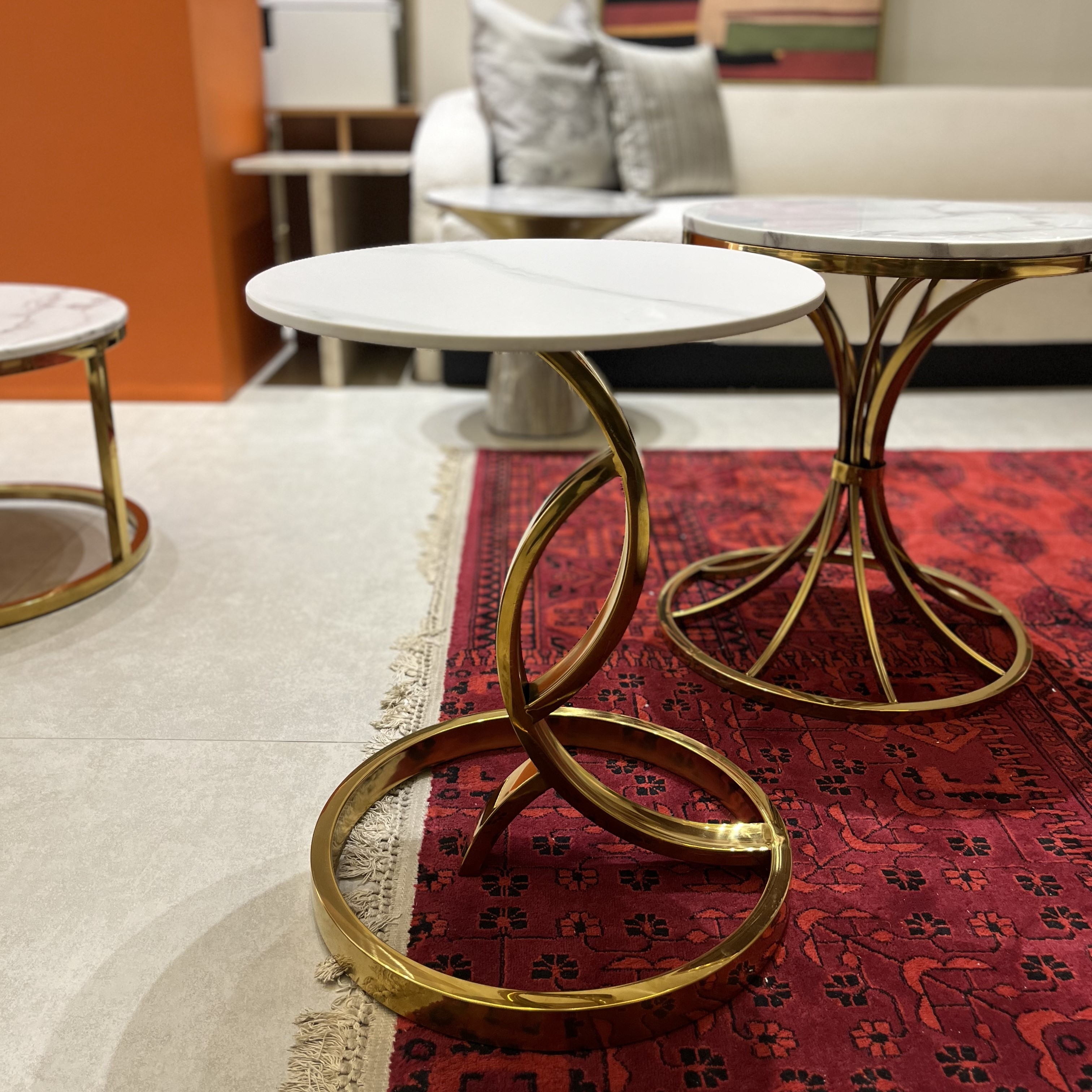 side table with marble surface