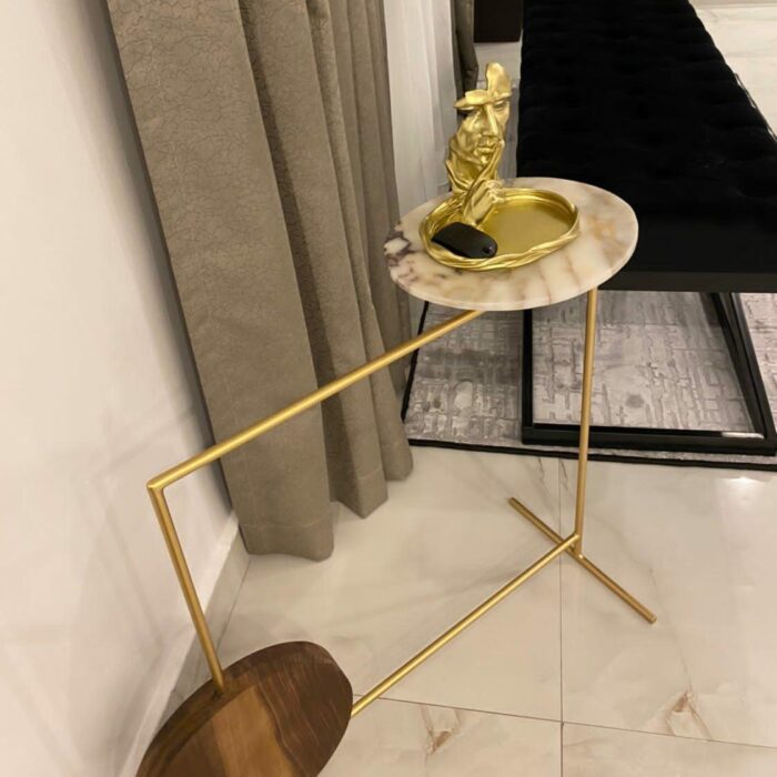 Geometric Side Table - Gold