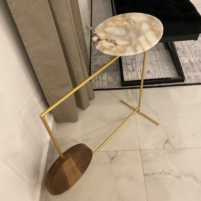 Geometric Side Table - Gold