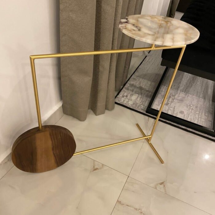 Geometric Side Table - Gold