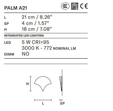 PALM WALL LIGHT - COPPER