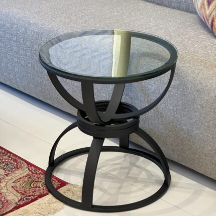 side table with glass surface