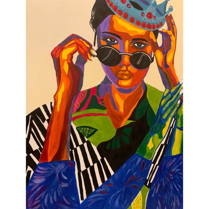 multitasking woman drawing